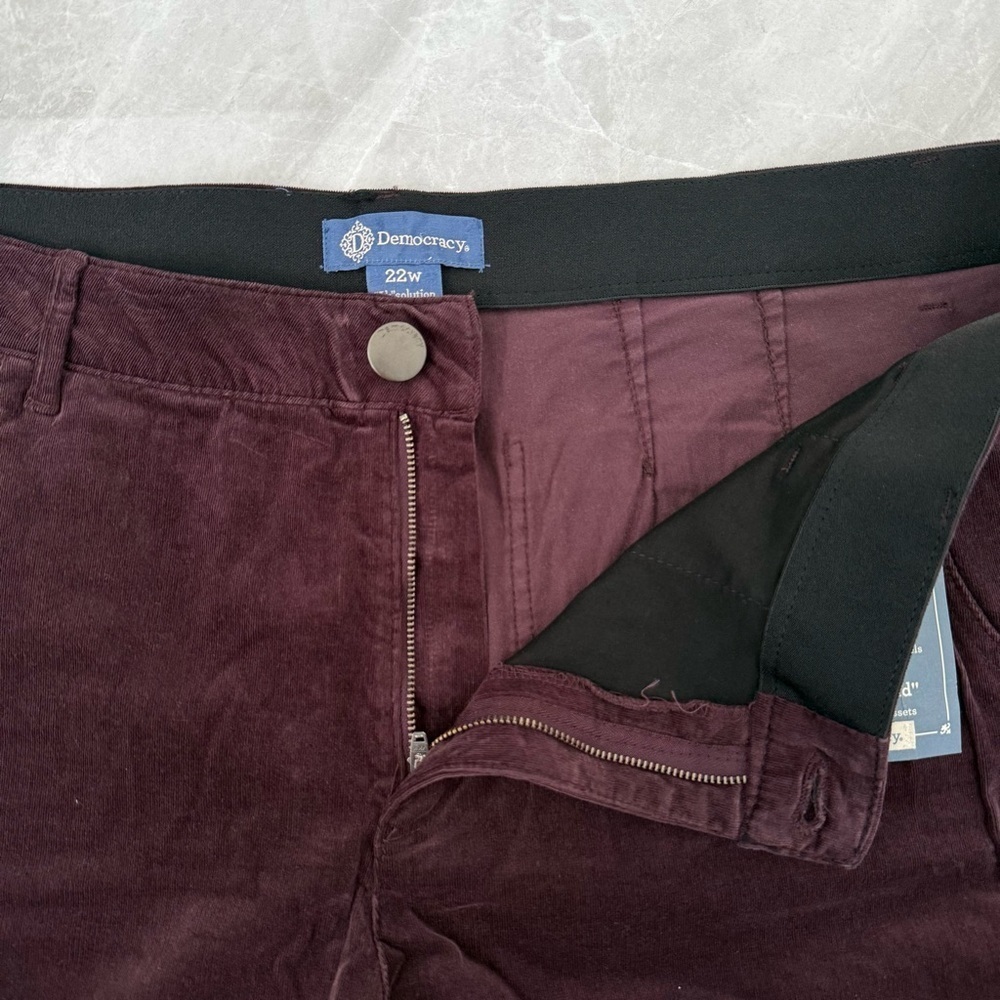 Women’s Democracy "Ab"solution Skyrise Wide Leg Corduroy Pants Tulip Hem 22W - Picture 6 of 16